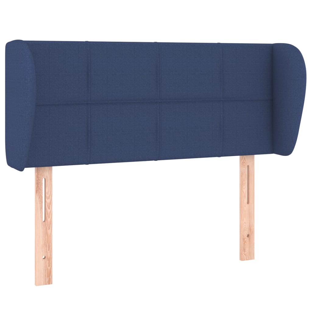 sengegavl med kanter 103x23x78/88 cm stof blå