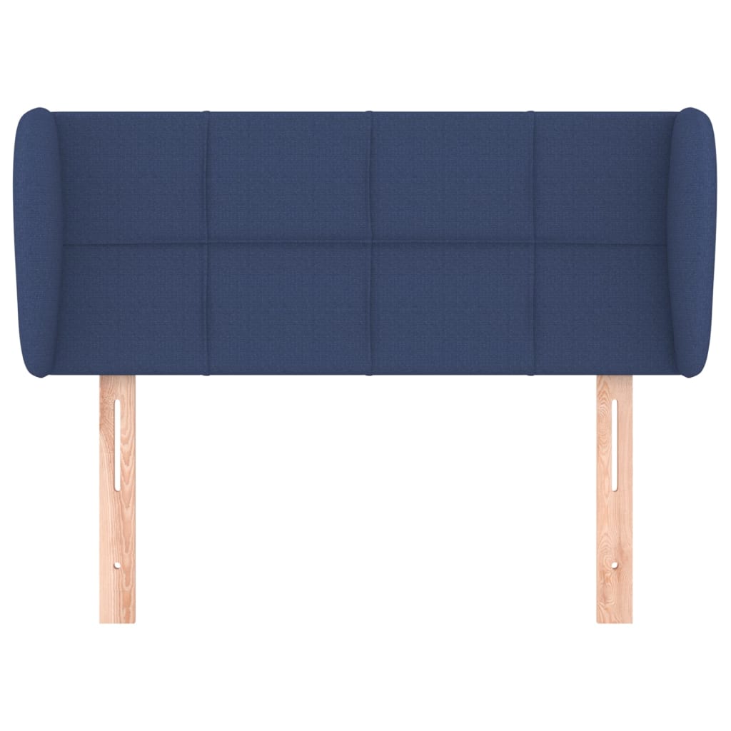 sengegavl med kanter 103x23x78/88 cm stof blå