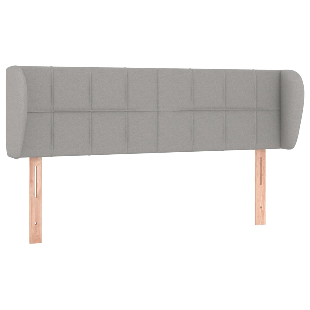 sengegavl med kanter 147x23x78/88cm stof lysegrå