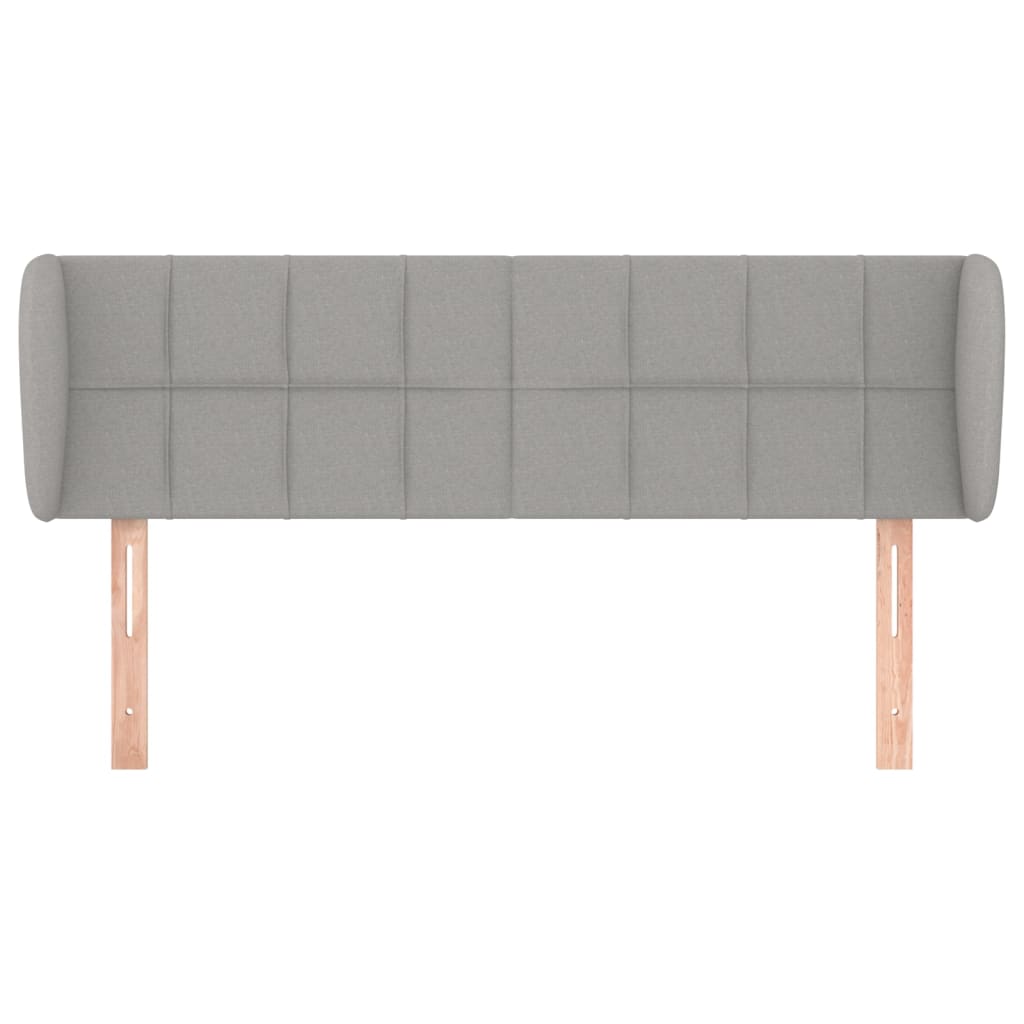 sengegavl med kanter 147x23x78/88cm stof lysegrå