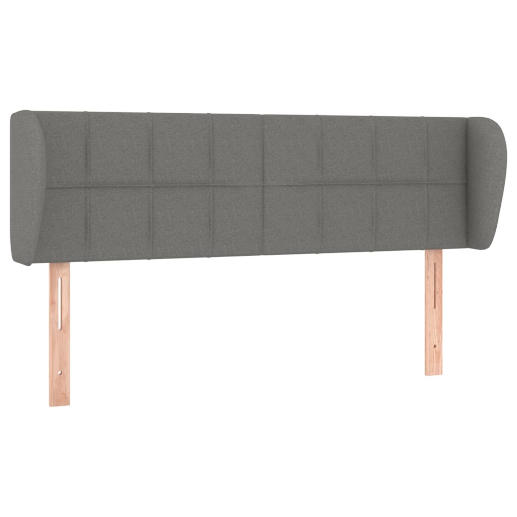 sengegavl med kanter 147x23x78/88 cm stof mørkegrå
