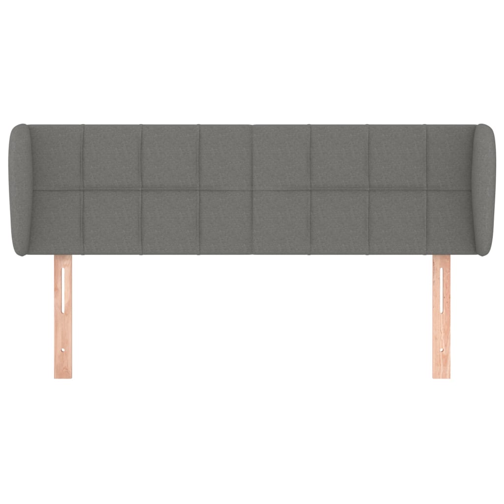 sengegavl med kanter 147x23x78/88 cm stof mørkegrå