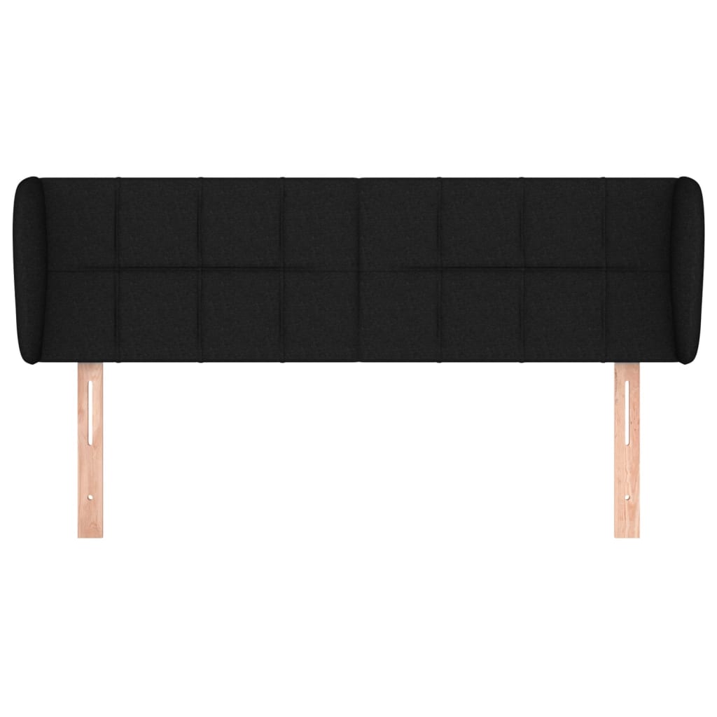 sengegavl med kanter 147x23x78/88 cm stof sort