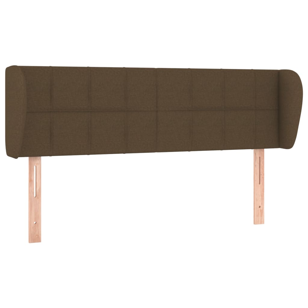 sengegavl med kanter 147x23x78/88 cm stof mørkebrun
