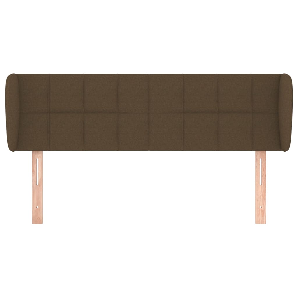 sengegavl med kanter 147x23x78/88 cm stof mørkebrun
