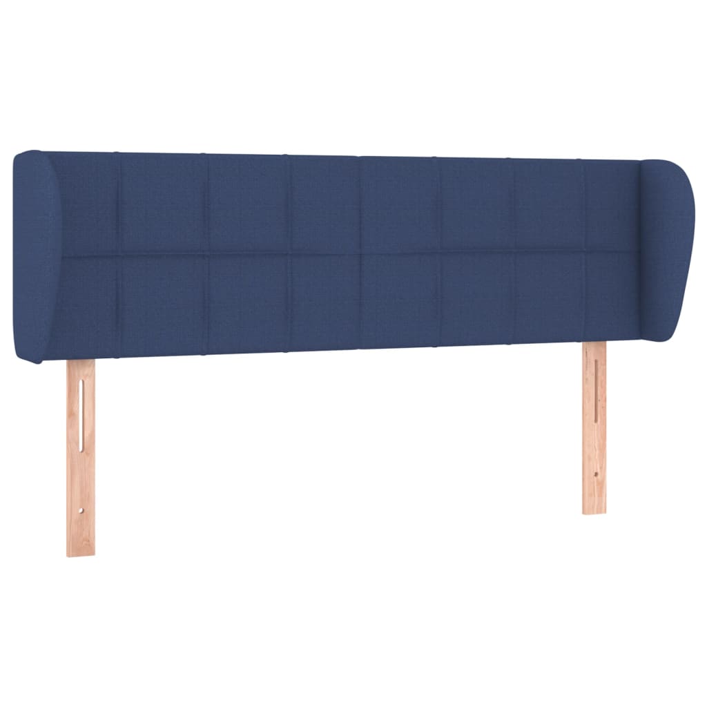 sengegavl med kanter 147x23x78/88 cm stof blå