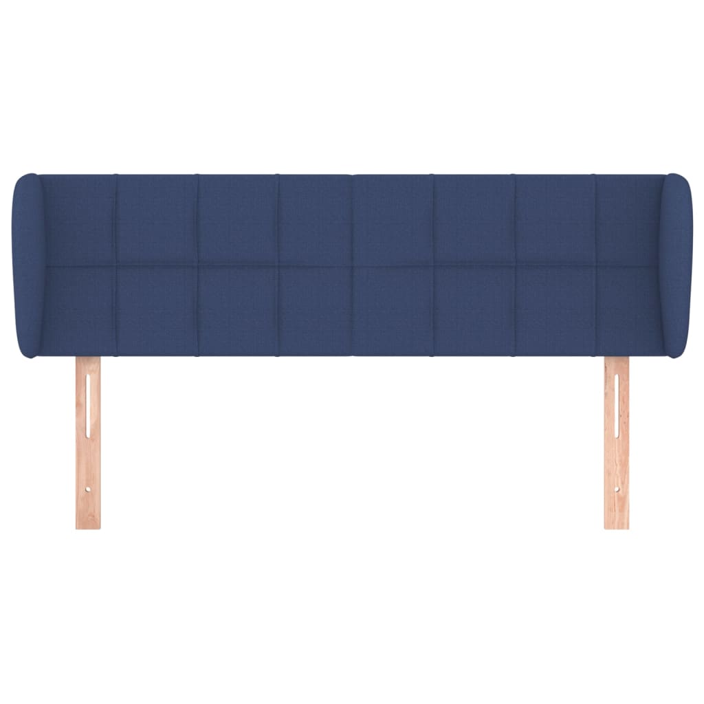 sengegavl med kanter 147x23x78/88 cm stof blå