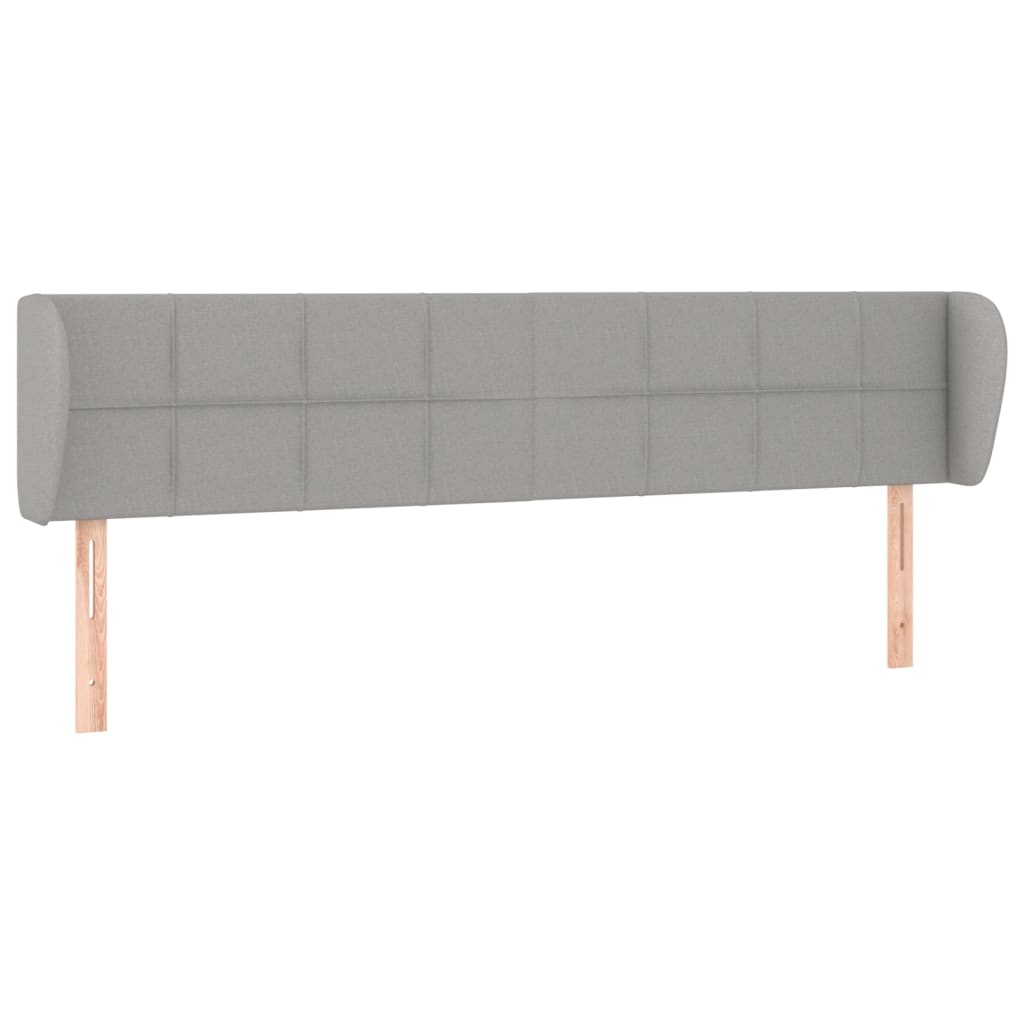 sengegavl med kanter 147x23x78/88cm stof lysegrå