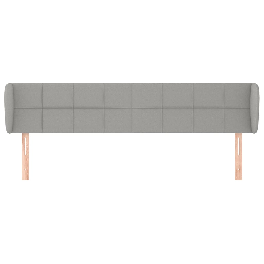 sengegavl med kanter 147x23x78/88cm stof lysegrå