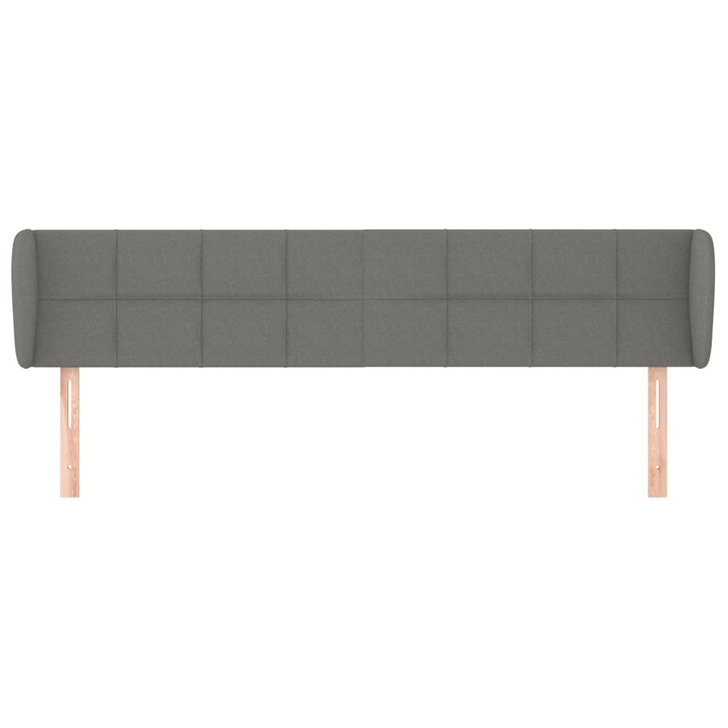 sengegavl med kanter 163x23x78/88 cm stof mørkegrå