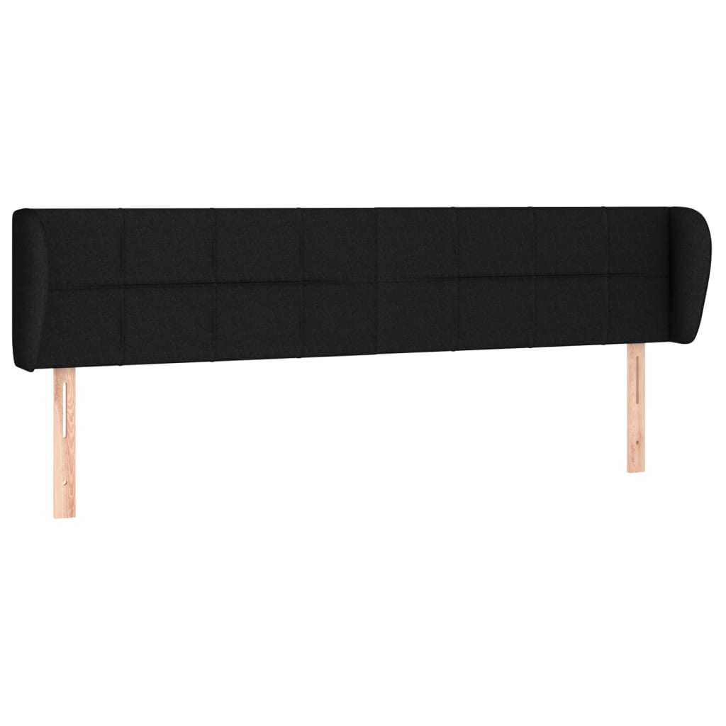 sengegavl med kanter 163x23x78/88 cm stof sort