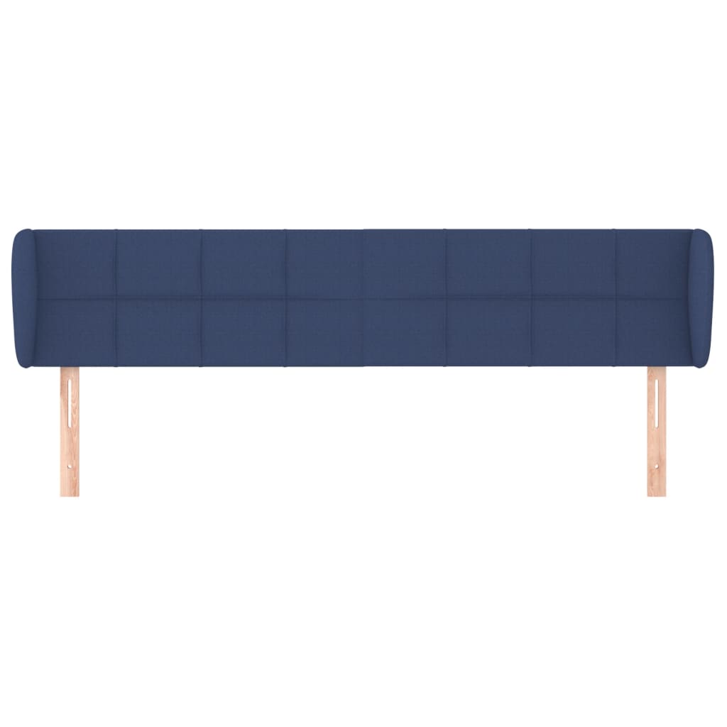 sengegavl med kanter 163x23x78/88 cm stof blå