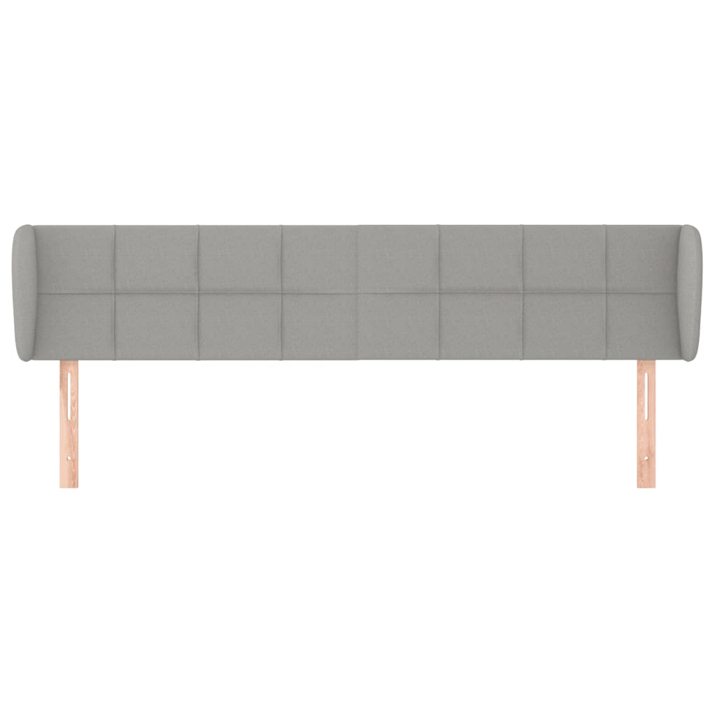 sengegavl med kanter 183x23x78/88cm stof lysegrå