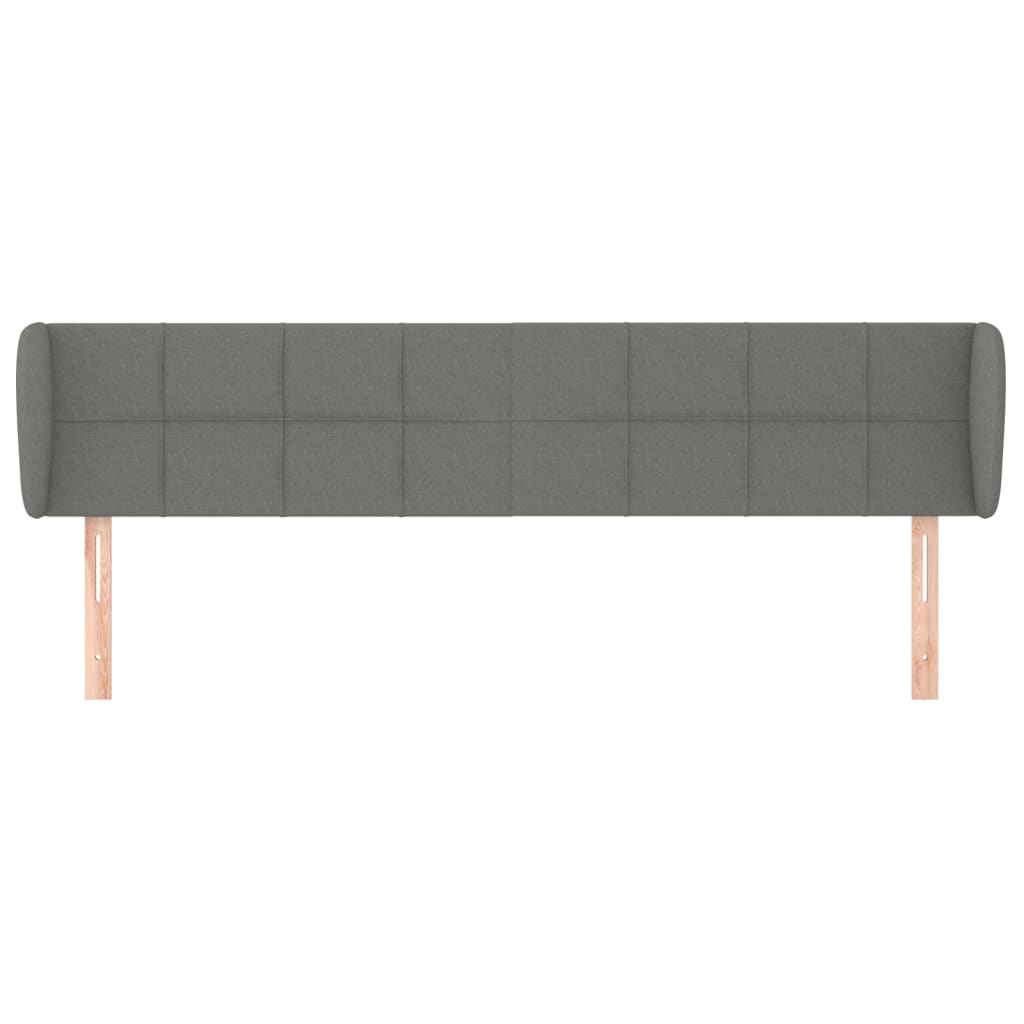 sengegavl med kanter 183x23x78/88 cm stof mørkegrå