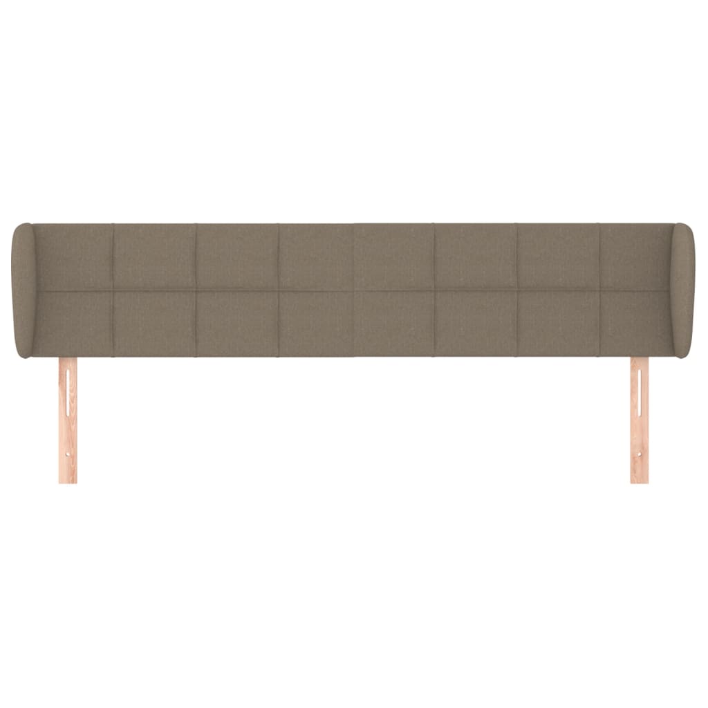 sengegavl med kanter 183x23x78/88 cm stof gråbrun