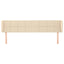 sengegavl med kanter 183x23x78/88 cm stof cremefarvet