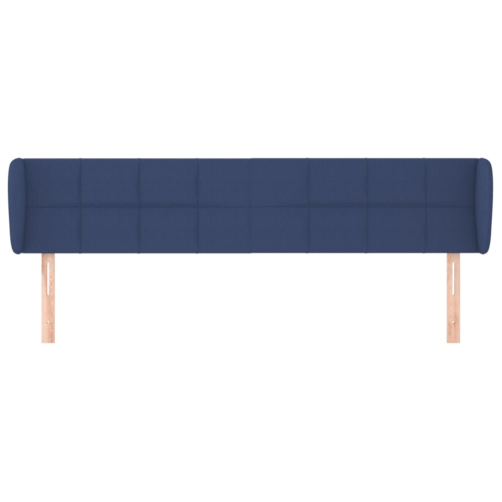 sengegavl med kanter 183x23x78/88 cm stof blå