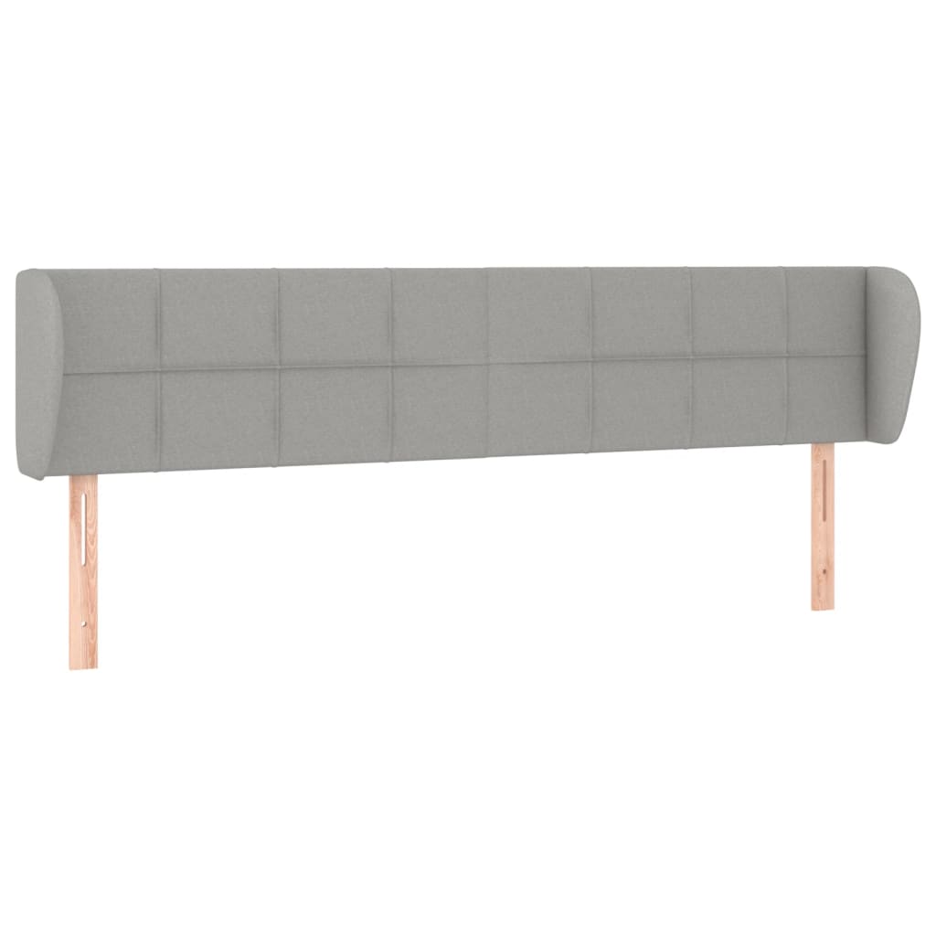 sengegavl med kanter 203x23x78/88cm stof lysegrå