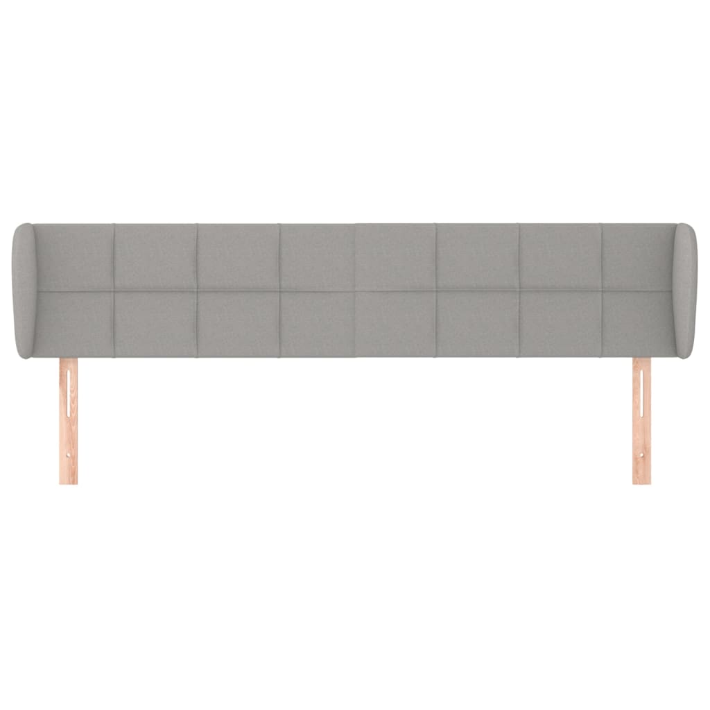 sengegavl med kanter 203x23x78/88cm stof lysegrå