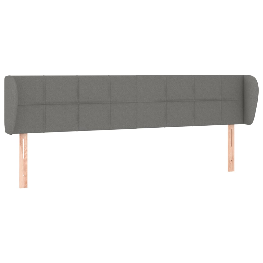 sengegavl med kanter 203x23x78/88 cm stof mørkegrå