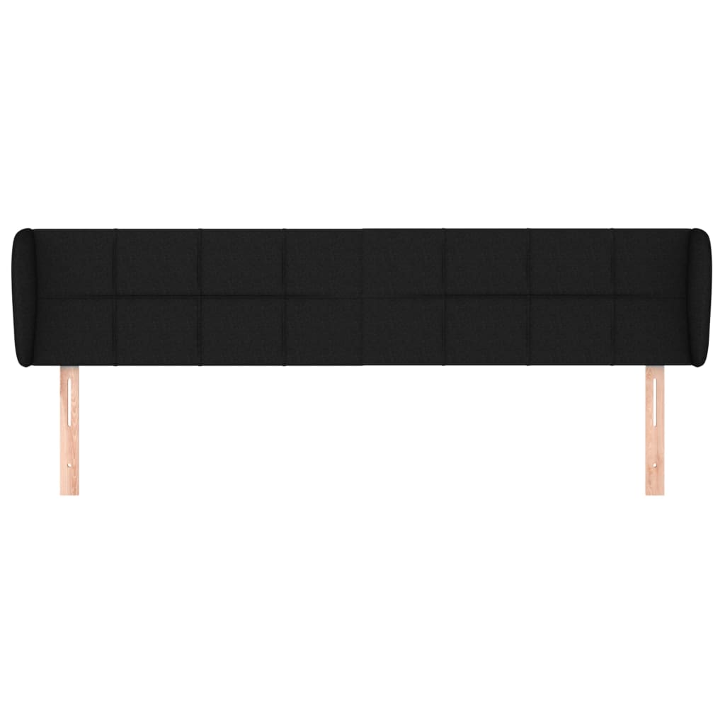 sengegavl med kanter 203x23x78/88 cm stof sort