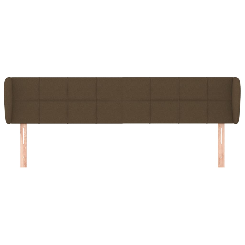 sengegavl med kanter 203x23x78/88 cm stof mørkebrun