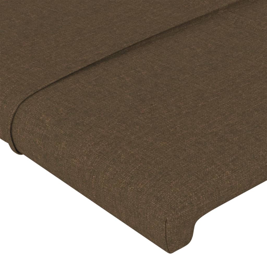 sengegavl med kanter 203x23x78/88 cm stof mørkebrun