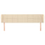 sengegavl med kanter 203x23x78/88 cm stof cremefarvet