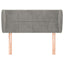 sengegavl med kanter 83x23x78/88 cm fløjl lysegrå