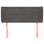 sengegavl med kanter 83x23x78/88 cm fløjl mørkegrå