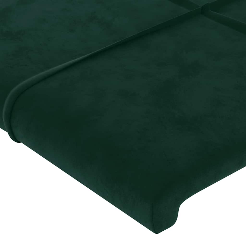 sengegavl med kanter 83x23x78/88 cm fløjl mørkegrøn