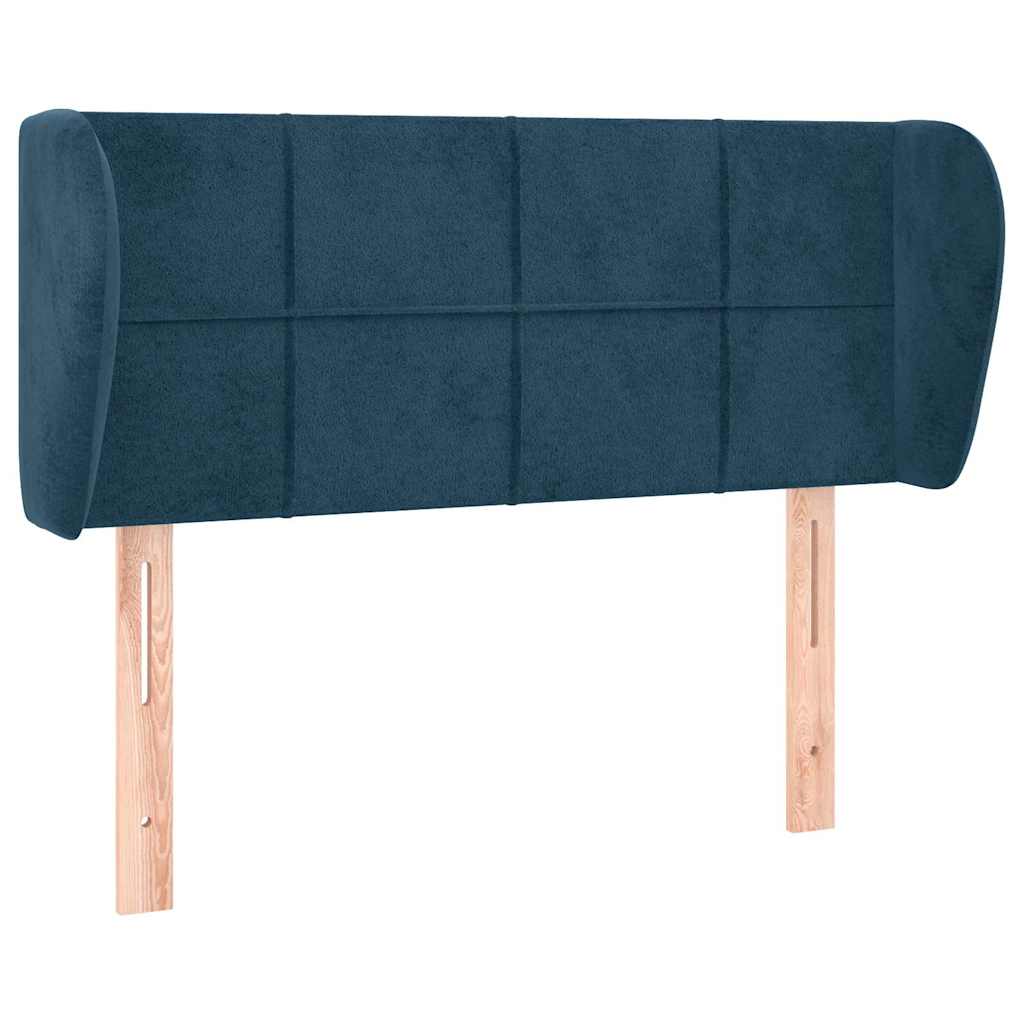 sengegavl med kanter 83x23x78/88 cm fløjl mørkeblå