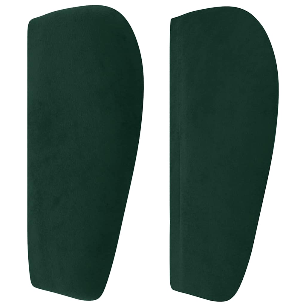 sengegavl med kanter 93x23x78/88 cm fløjl mørkegrøn