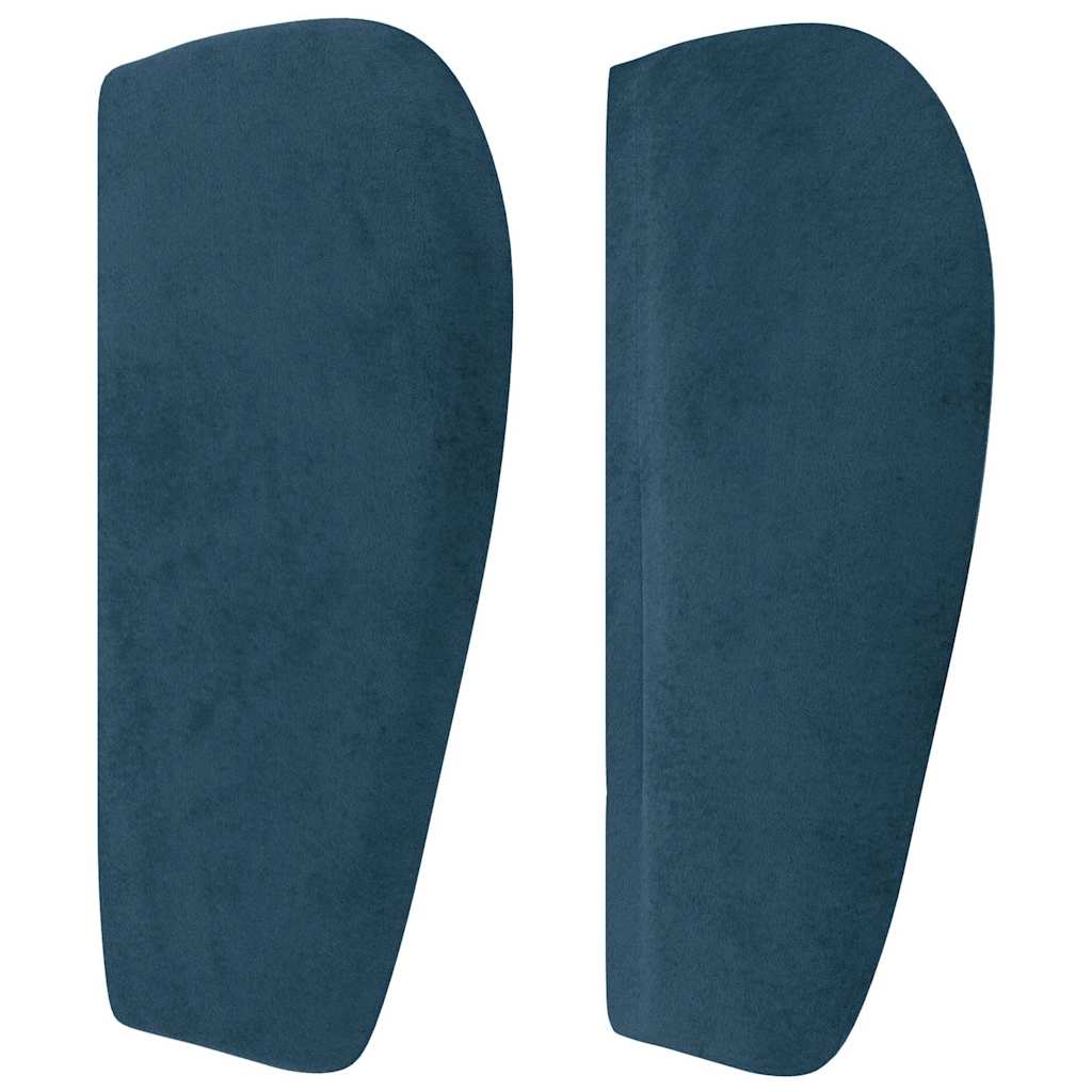 sengegavl med kanter 103x23x78/88 cm fløjl mørkeblå