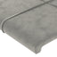 sengegavl med kanter 147x23x78/88cm fløjl lysegrå