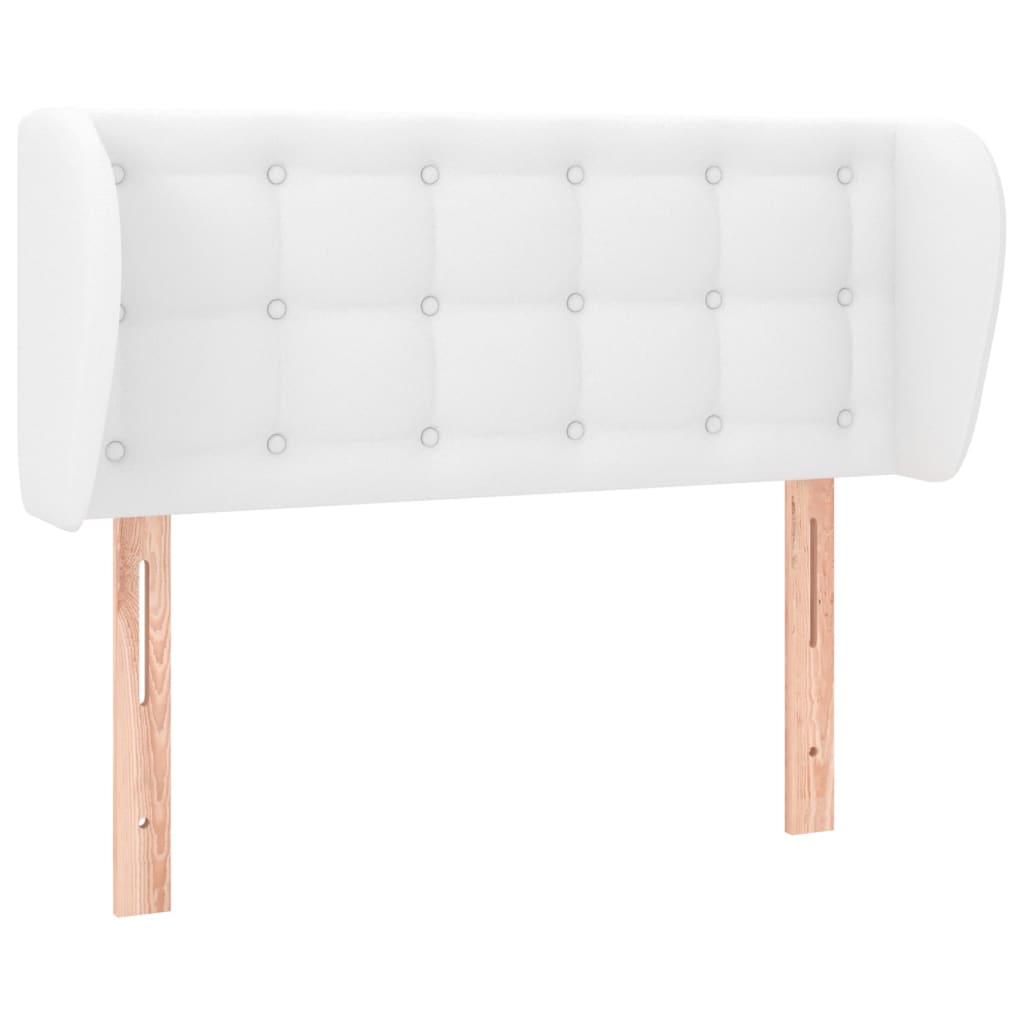 sengegavl med kanter 83x23x78/88 cm kunstlæder hvid