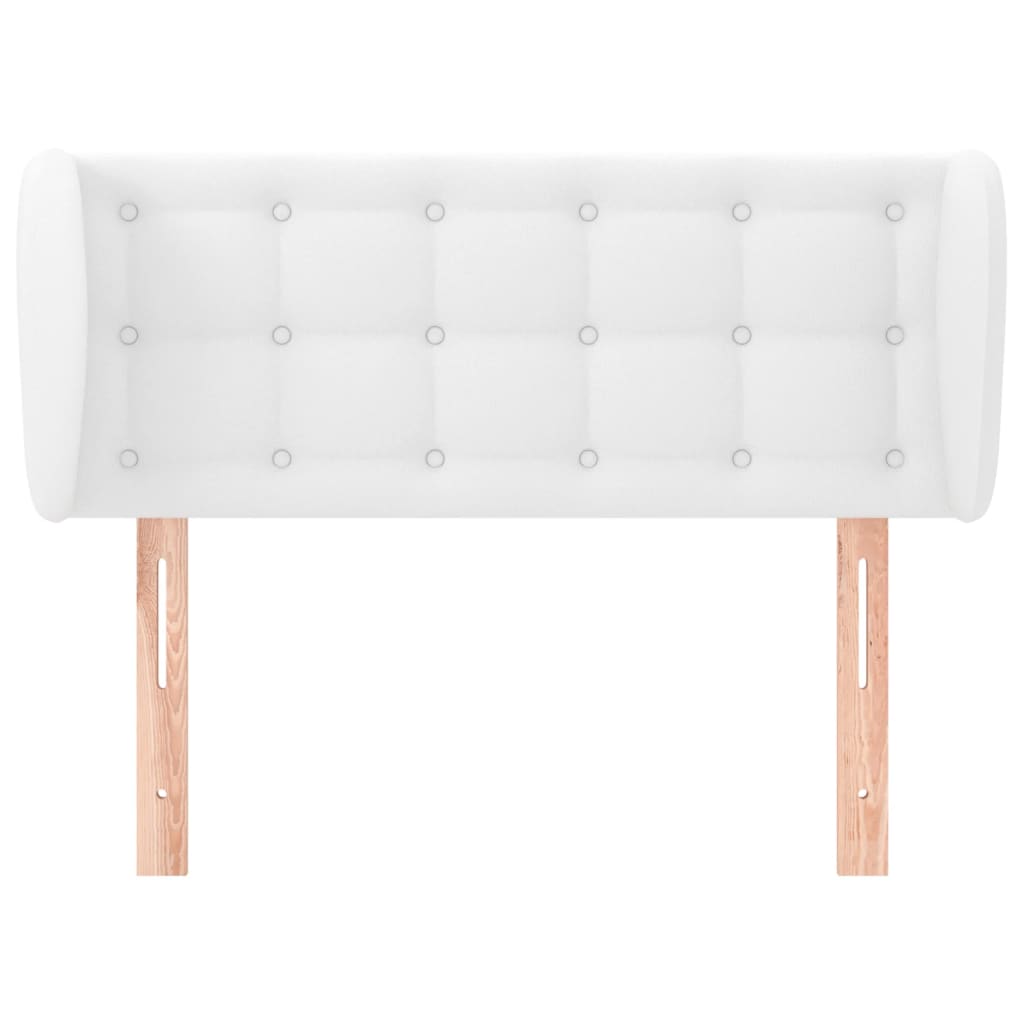 sengegavl med kanter 83x23x78/88 cm kunstlæder hvid