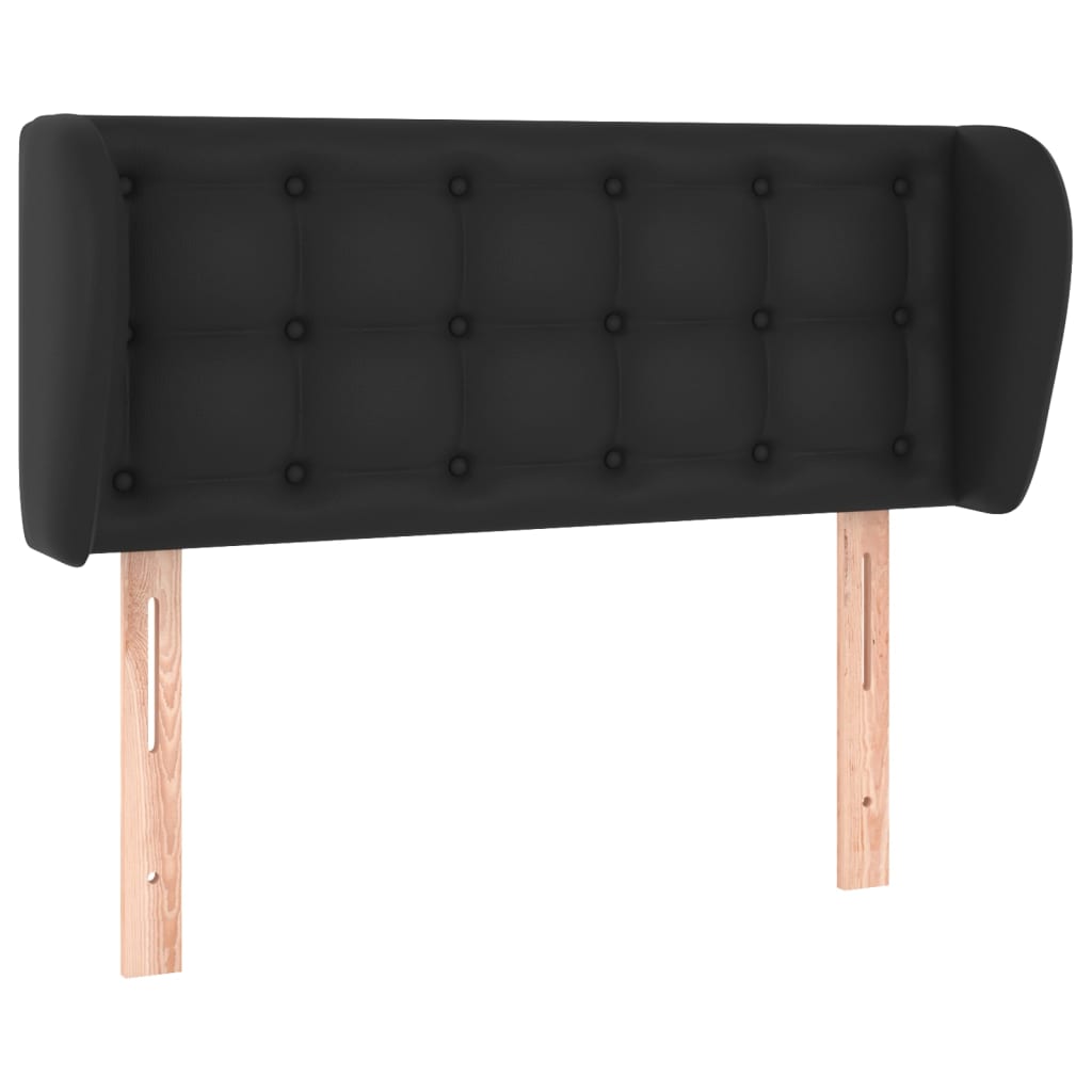 sengegavl med kanter 93x23x78/88 cm kunstlæder sort