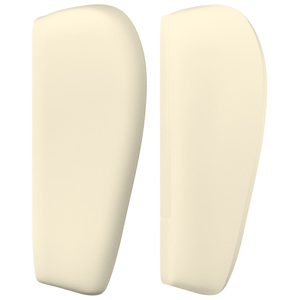 sengegavl med kanter 93x23x78/88 cm kunstlæder cremefarvet