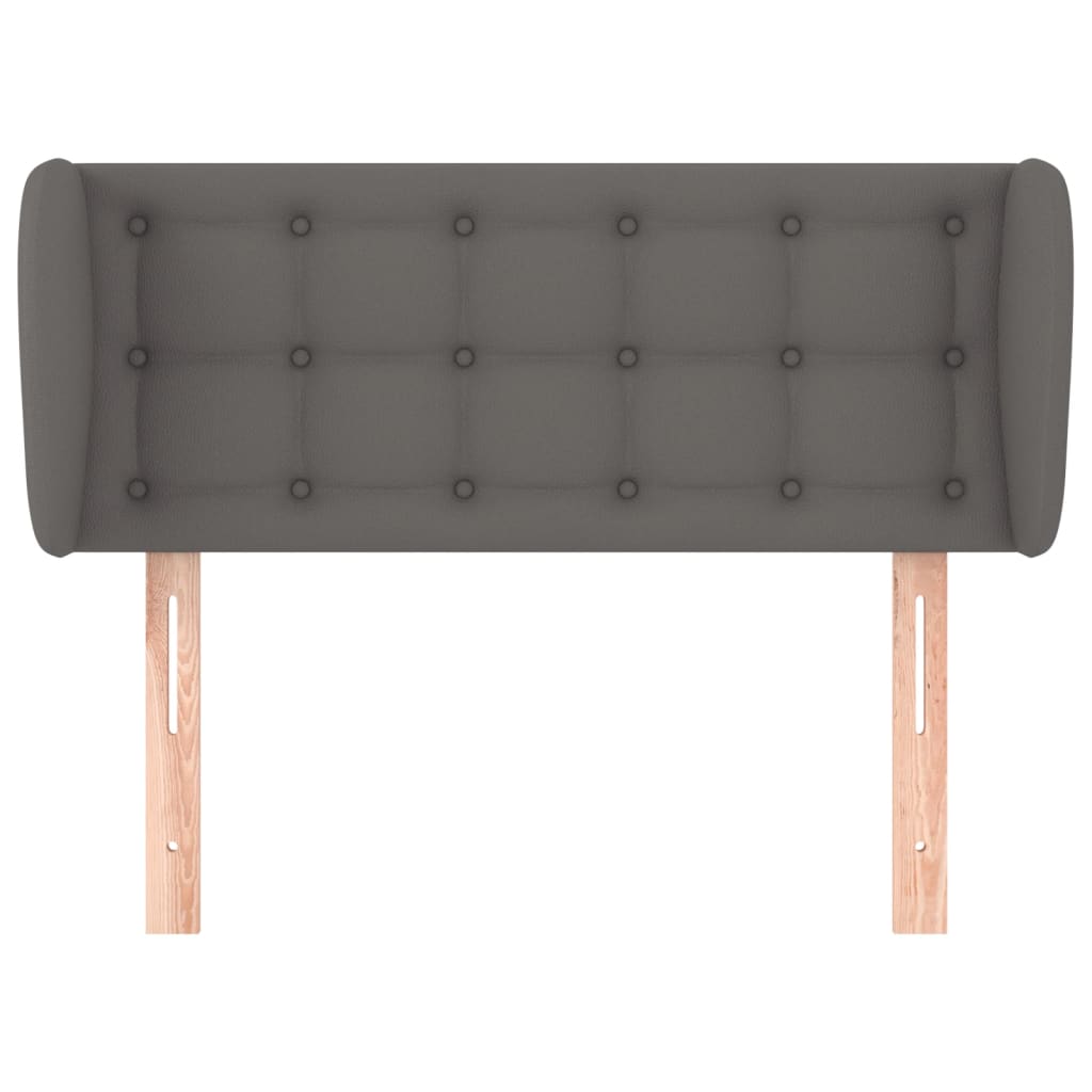 sengegavl med kanter 93x23x78/88 cm kunstlæder grå