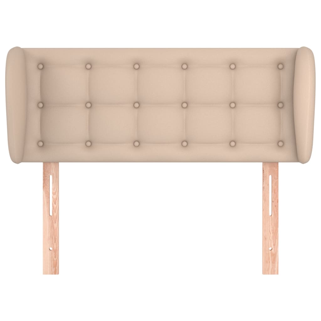 sengegavl med kanter 93x23x78/88 cm kunstlæder cappuccino