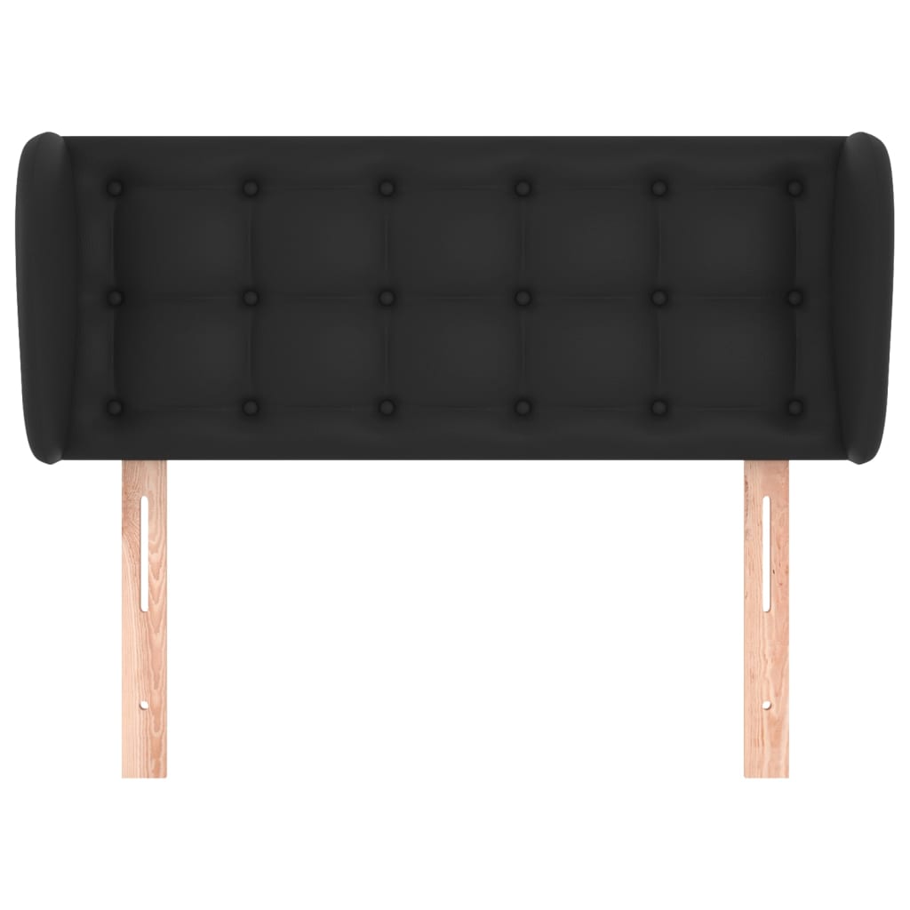 sengegavl med kanter 103x23x78/88 cm kunstlæder sort