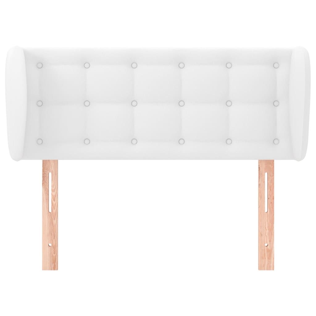 sengegavl med kanter 103x23x78/88 cm kunstlæder hvid