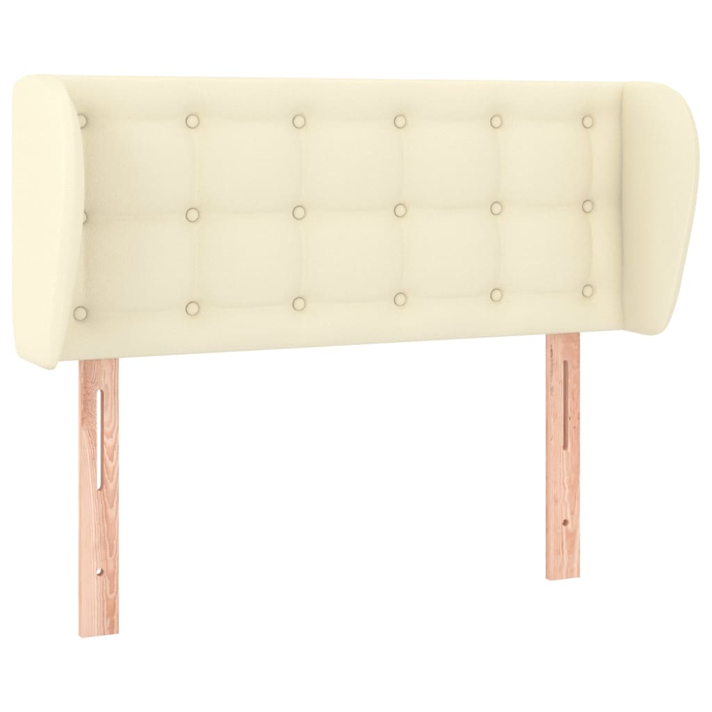 sengegavl med kanter 103x23x78/88 cm kunstlæder cremefarvet