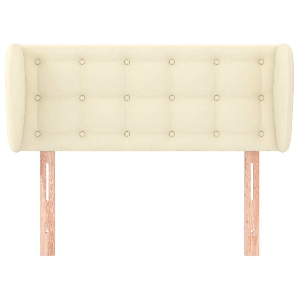 sengegavl med kanter 103x23x78/88 cm kunstlæder cremefarvet