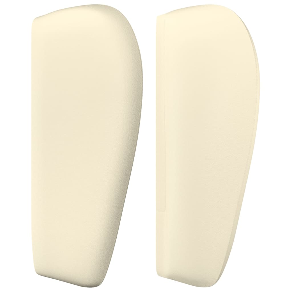 sengegavl med kanter 103x23x78/88 cm kunstlæder cremefarvet