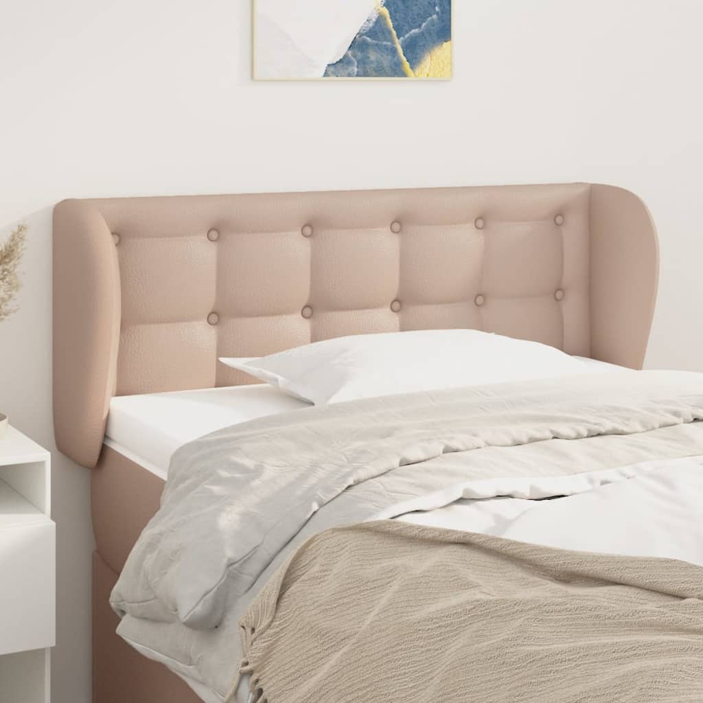 sengegavl med kanter 103x23x78/88 cm kunstlæder cappuccino