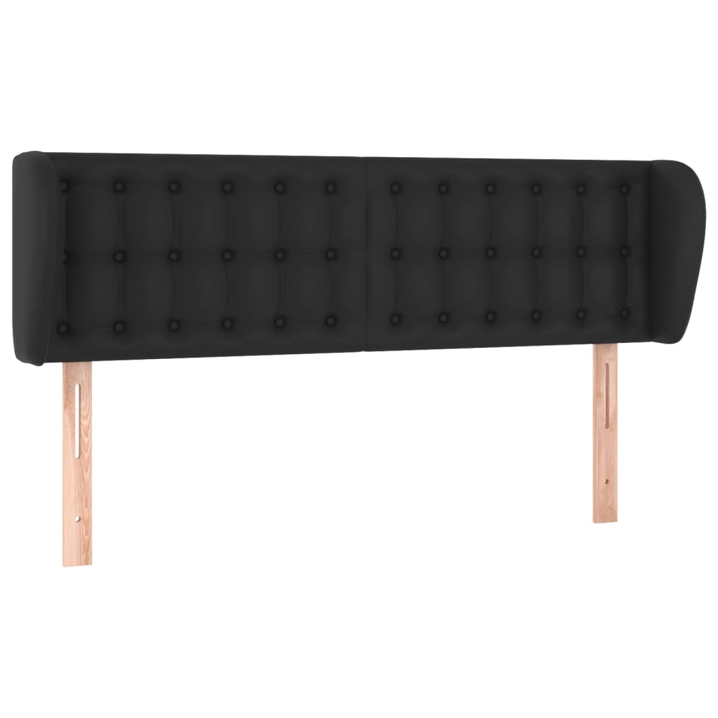 sengegavl med kanter 147x23x78/88 cm kunstlæder sort