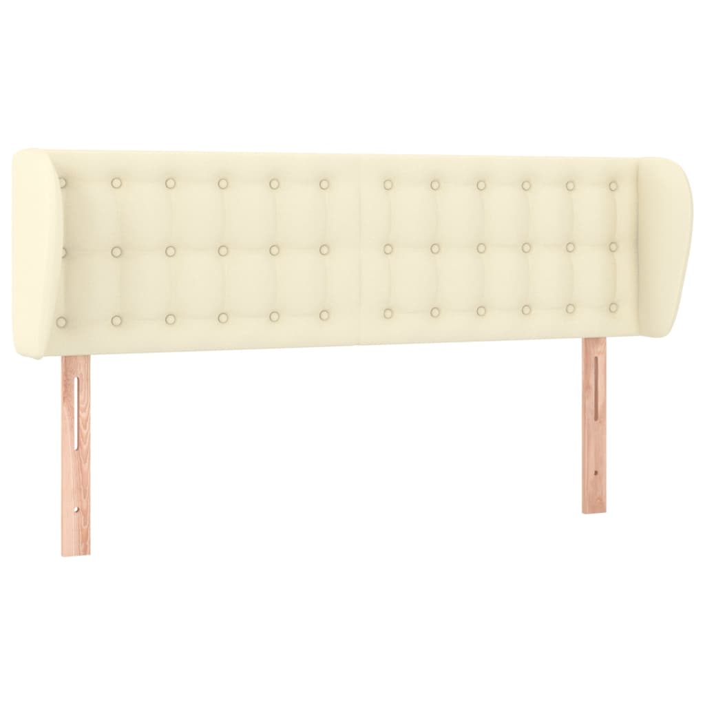 sengegavl med kanter 147x23x78/88 cm kunstlæder cremefarvet