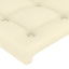 sengegavl med kanter 147x23x78/88 cm kunstlæder cremefarvet